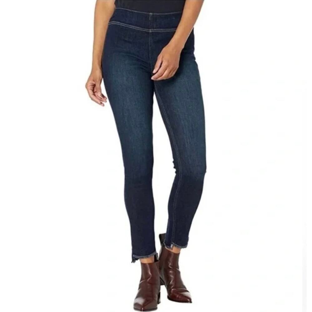 Carve Designs Alma Pull On Skinny Jeans Size 2 Dark Wash Raw Hem